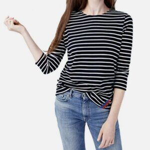KULE Navy Blue and White Striped Long Sleeve Tee